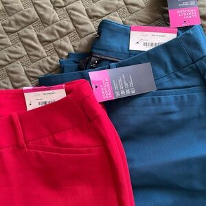 Worthington Women's Pants - Vibrant Pink and Deep Blue